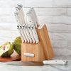 Farberware Edgekeeper Triple Riveted Knife Block Set with Built in Sharpener 14-piece in White