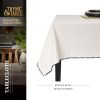 Thyme & Table 84" Tablecloth, Ivory Pom